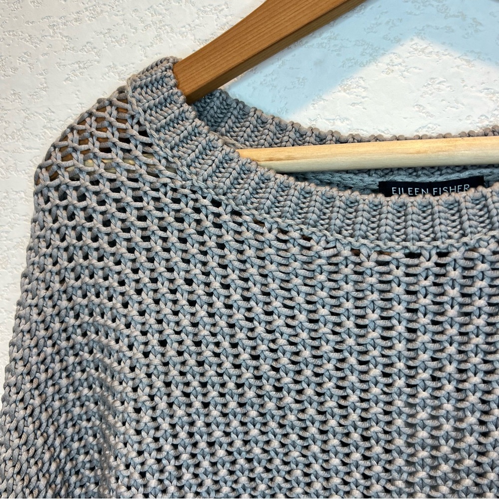 NWT EILEEN FISHER Organic Cotton Cord Crew Neck Box-Top Sweater Pullover Size L - Picture 7 of 13